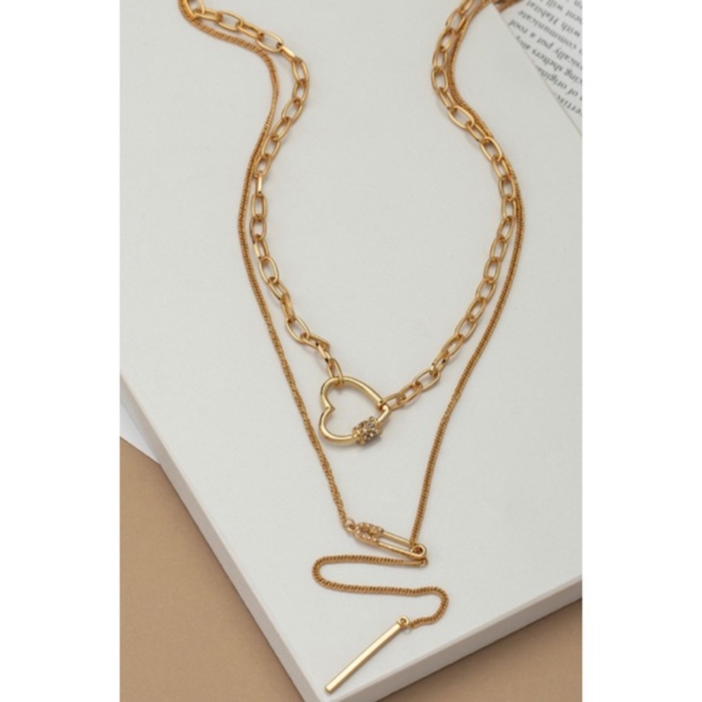 Layer gold heart necklace